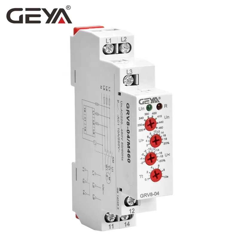 

GEYA GRV8-04D Power Protection Relay Three Phase Voltage Monitor Sequence Control Relays