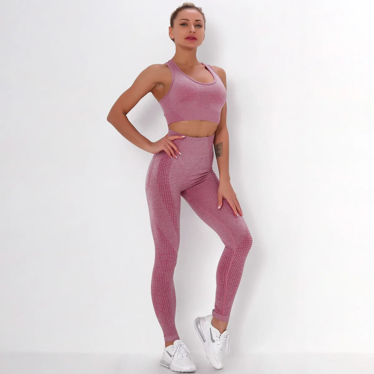 

New Sports Yoga Fitness Wear Set Women Sport Bra and Legging Yoga Suit Woman Seamless Sweat Suits Sets