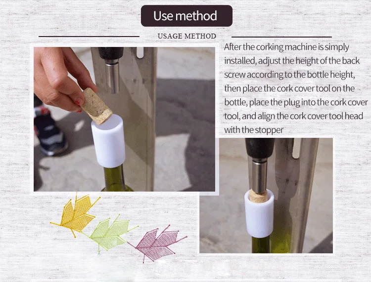 Cork Wine Bottle Capping Machine Corking Equipment For Wine Bottle