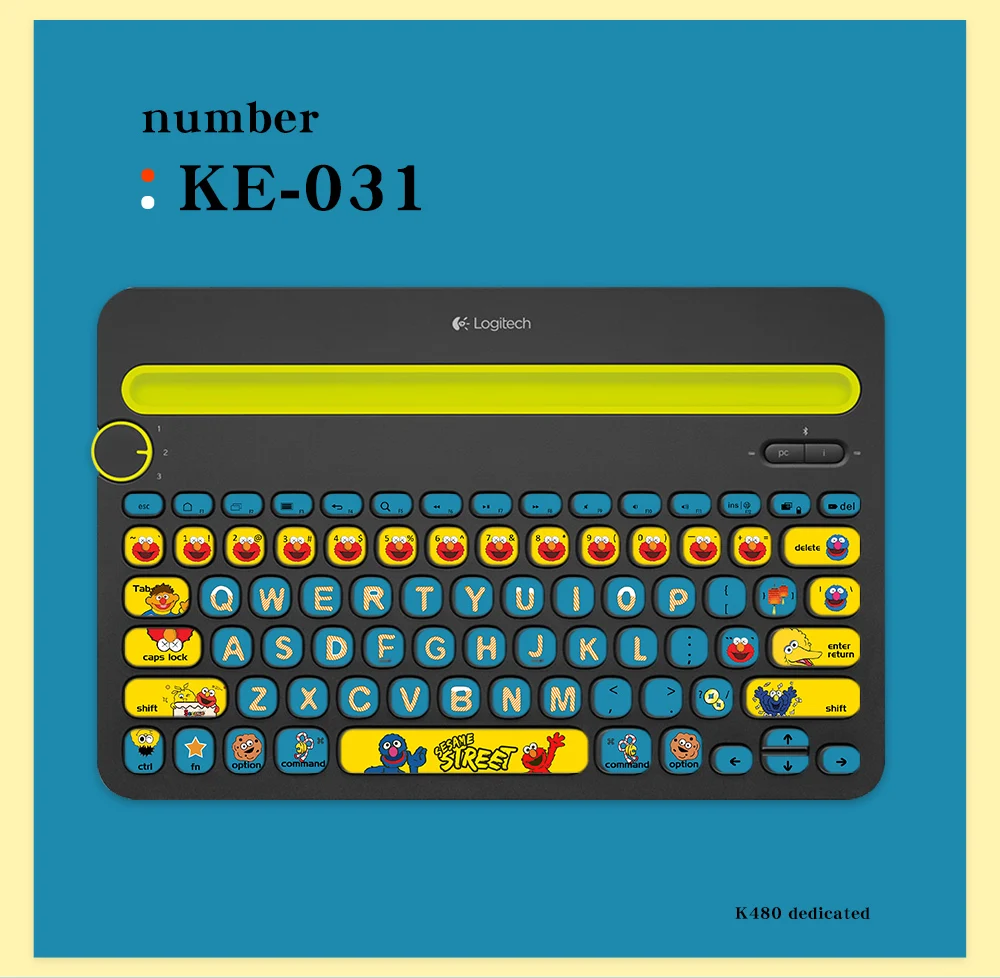 笔记本电脑键盘按键贴纸电脑键盘保护皮肤贴花适合罗技 k380/k480/k