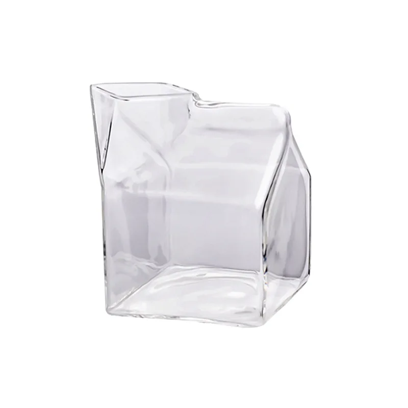 

Wholesale Square Glass Water Cup Transparent Drinking Mug Glass milk cup