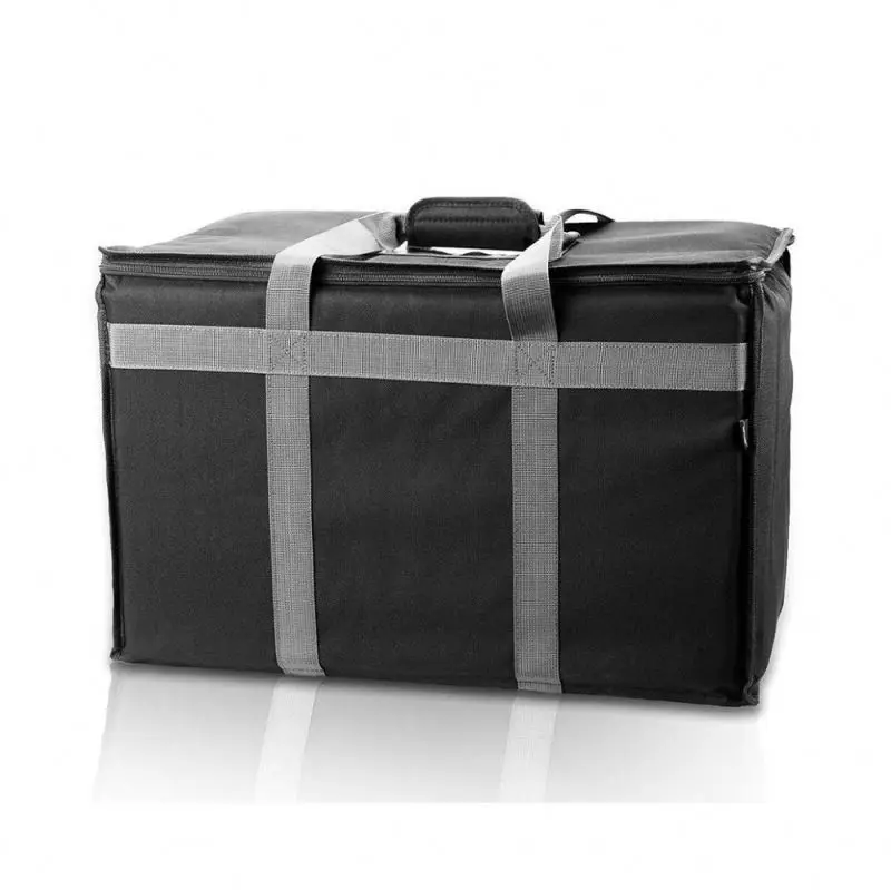 

1680D Polyester Insulated Fish Bag Thermal Food Delivery Cooler Bags, Black