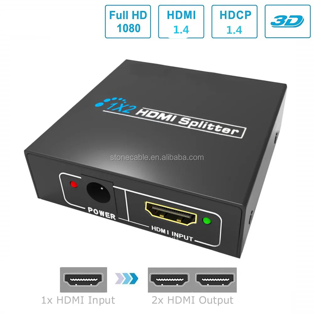 sjældenhed specifikation Udløbet 1 Hdmi To 2 Hdmi 1 Input 2 Output 1080p Hdmi Splitter Adapter Converter Box  For Dual Hdtv Monitors Extended Display - Buy 1 Input 2 Output 1080p Hdmi  Splitter Hdtv,Hdmi Splitter