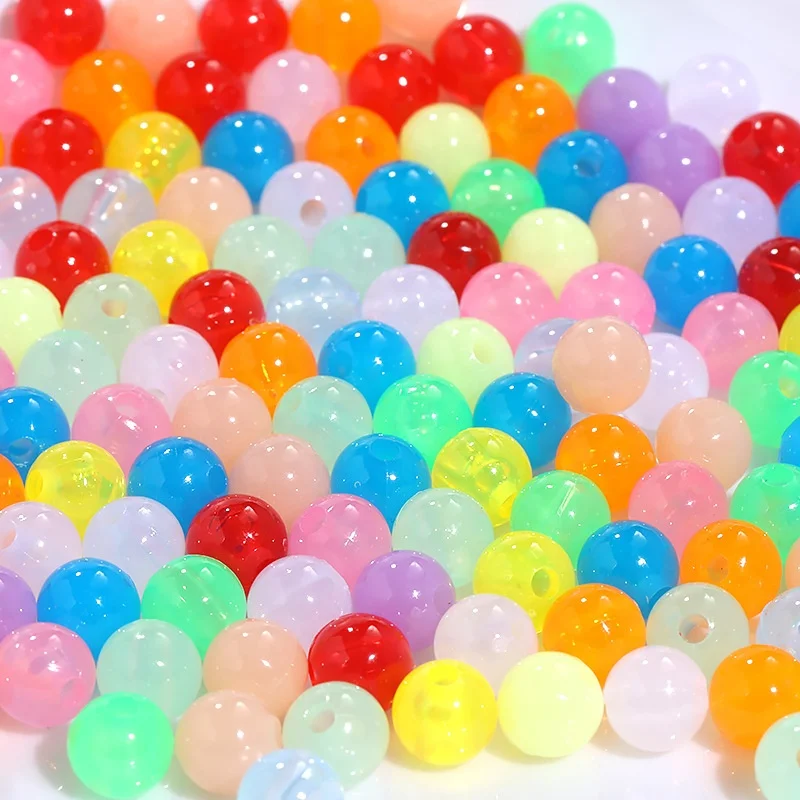 

Hot sale Round shaped candy color through hole beads mix color, Mix colors