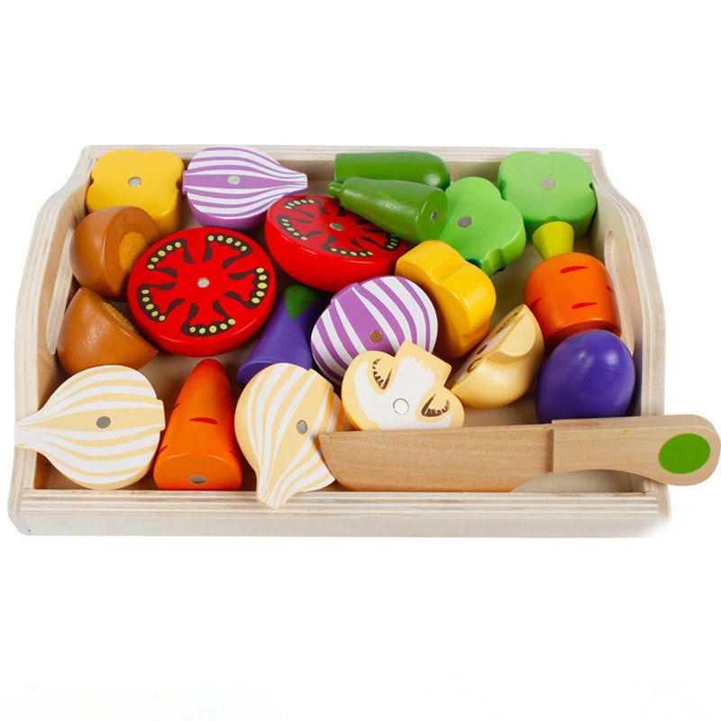 

Wooden Classic Game Simulation Kitchen Series Toys Cutting Fruit Vegetable Set Toys Montessori Early Education Gifts