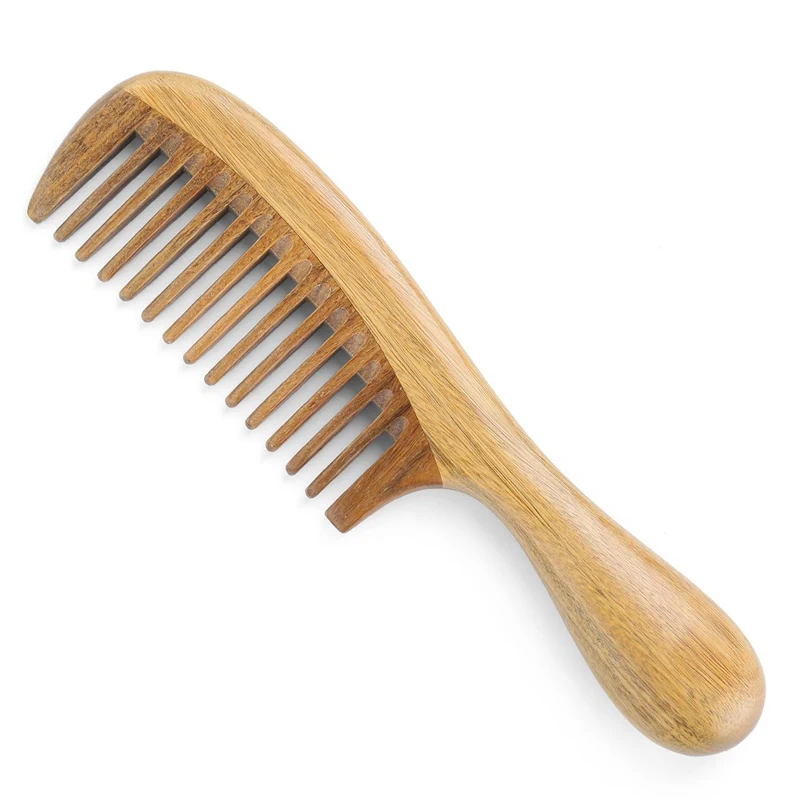 

Long Handle sandalwood beard comb shaper ready to ship barber comb set, Natural color