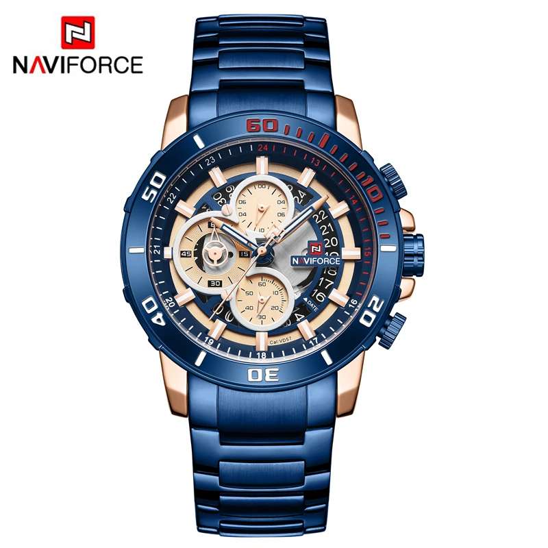 

Luxury Brand NAVIFORCE 9174 Sport Watches Men Waterproof Stainless Steel Quartz Wrist Watch Chronograph Clock Relogio Masculino
