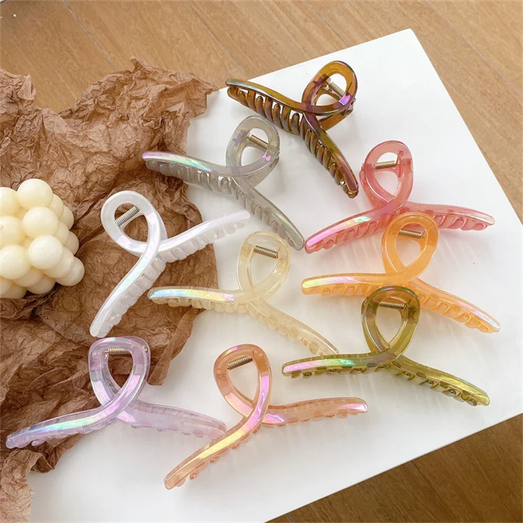 

13CM Extra Large shark clip temperament dazzling color women's back of head hair accessories simple fashion girly hair claw clip