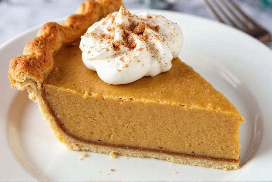 Perfectly golden cinnamon butterscotch pie with lattice crust on a ceramic plate, served with vanilla ice cream