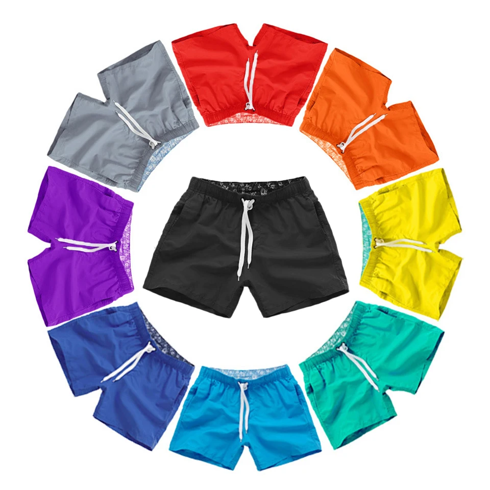 

Custom Logo Print Multi-color Men's Blank Beach Shorts Men Casual Summer Surf Board Shorts Mens Swimwear Short Wholesale, As above show
