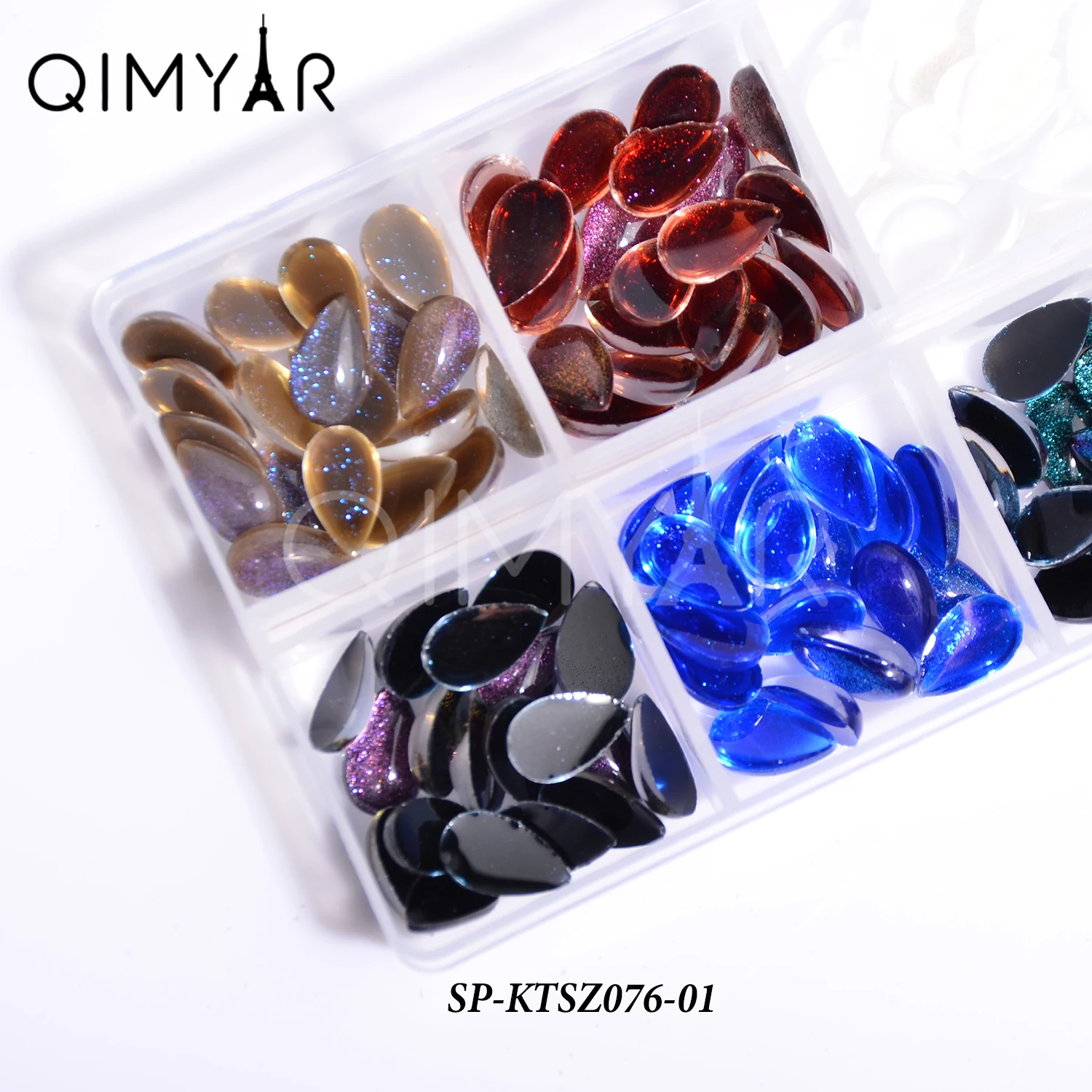 

3d Resin Opal Flat Bottom Water Drop Nail Art Rhinestone Wheel Manicure Nail Decoration Accessories