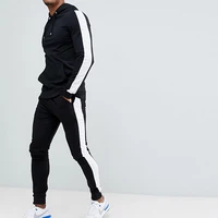 

Wholesale Custom 100% Cotton Sweatsuit Sports Tracksuit Splice Color Training Gym Plain Tracksuits For Men