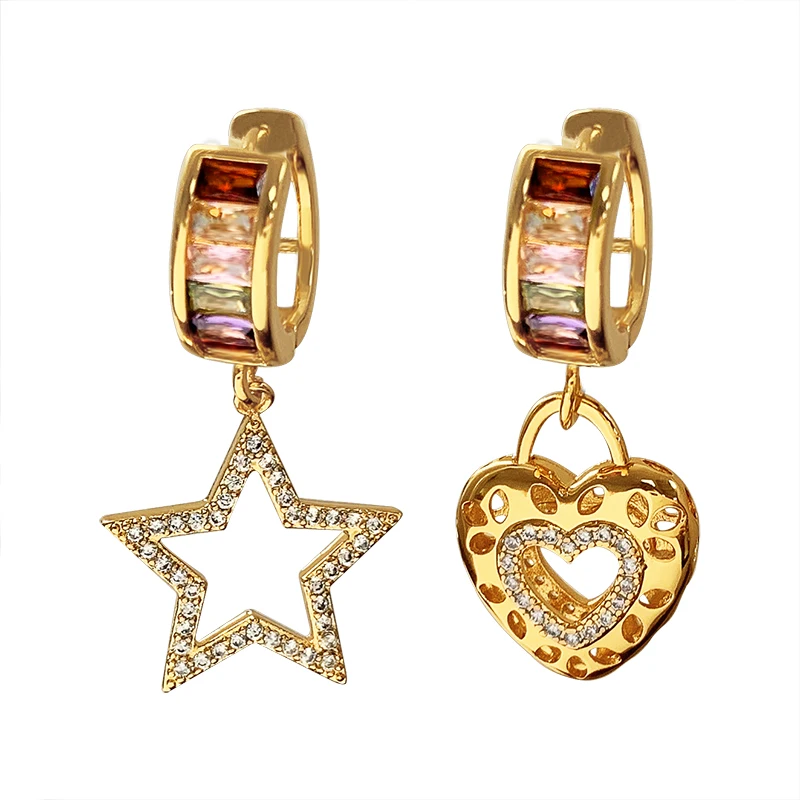 

Fashion designer earrings popular bling-bling party pink star heart earrings women earrings, As picture