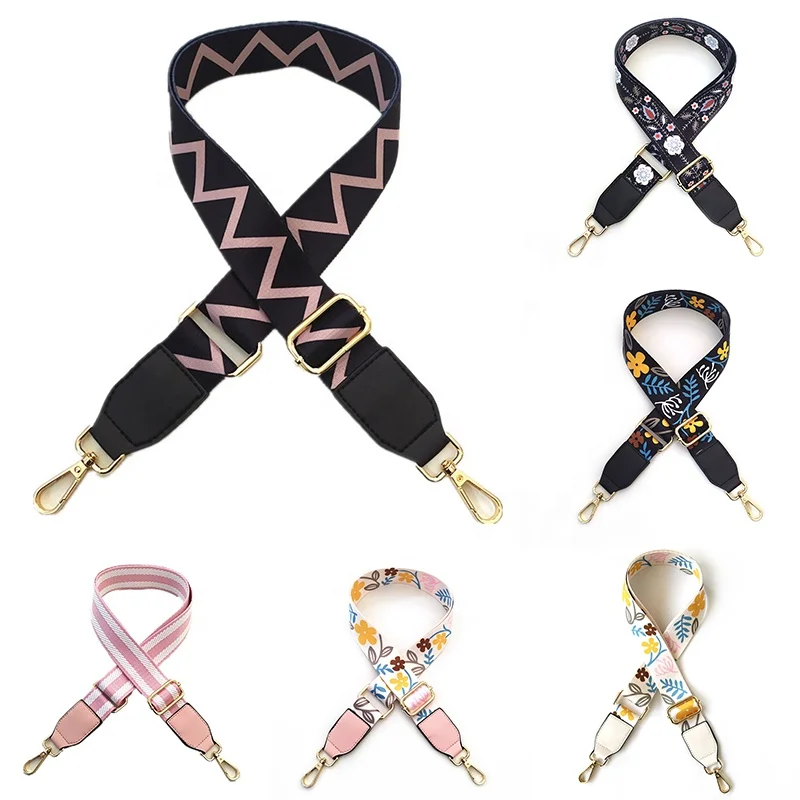 

New 38mm Multicolor Black Durable Handle Cross Body Handbag Chain Adjustable Leather Shoulder Guitar Strap For Purse