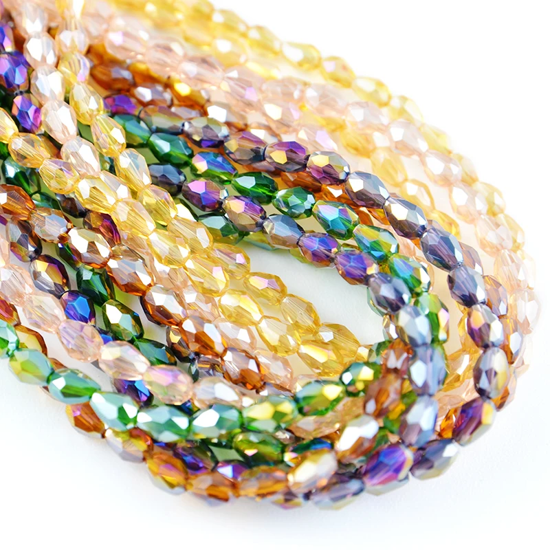 

Faceted Unique Beads for Jewelry Making Tear Drop Crystal Beads Glass Beads