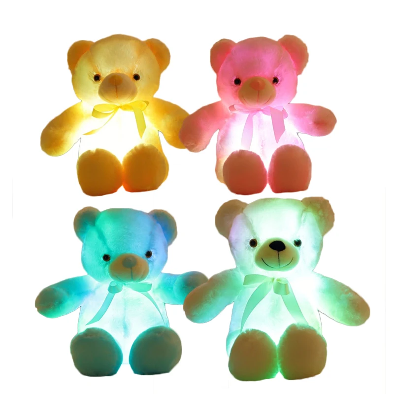 

Factory Direct Sale Led Cute Colorful Glowing Light Teddy Bear Plush Toy 30cm LED Light Glow Teddy Bear