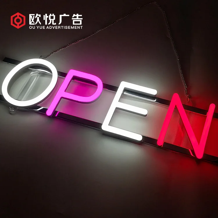 Ouyue factory wholesale barber shop open sign neon led open sign big
