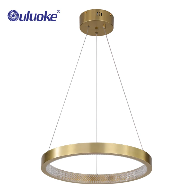 Contemporary simple dining lighting ring gold 24w pendant lamp modern