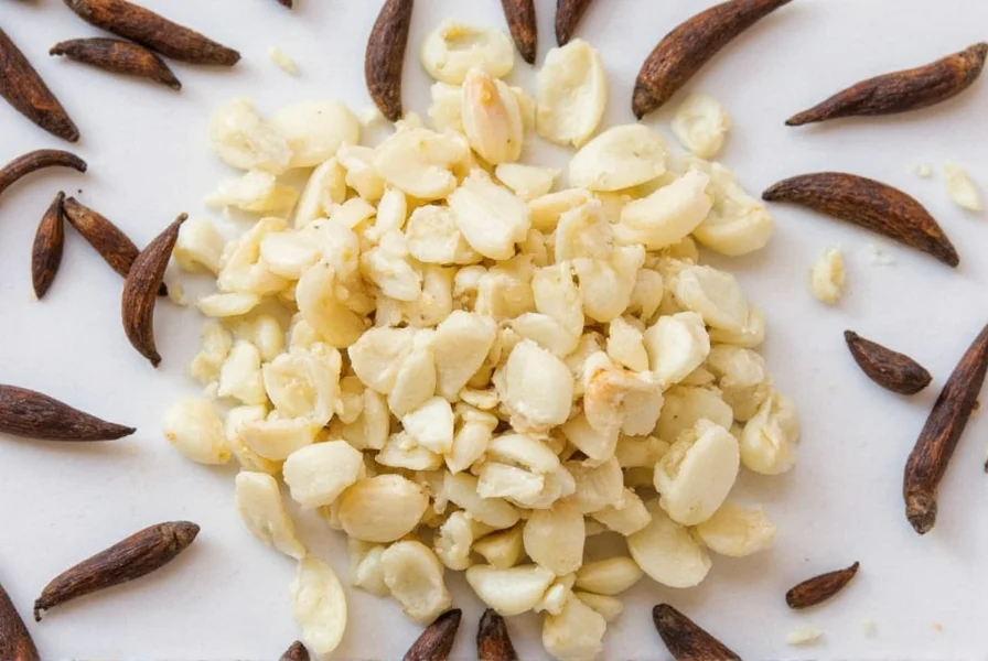 Comparison of whole garlic bulb, separated cloves, and minced garlic in measuring spoons