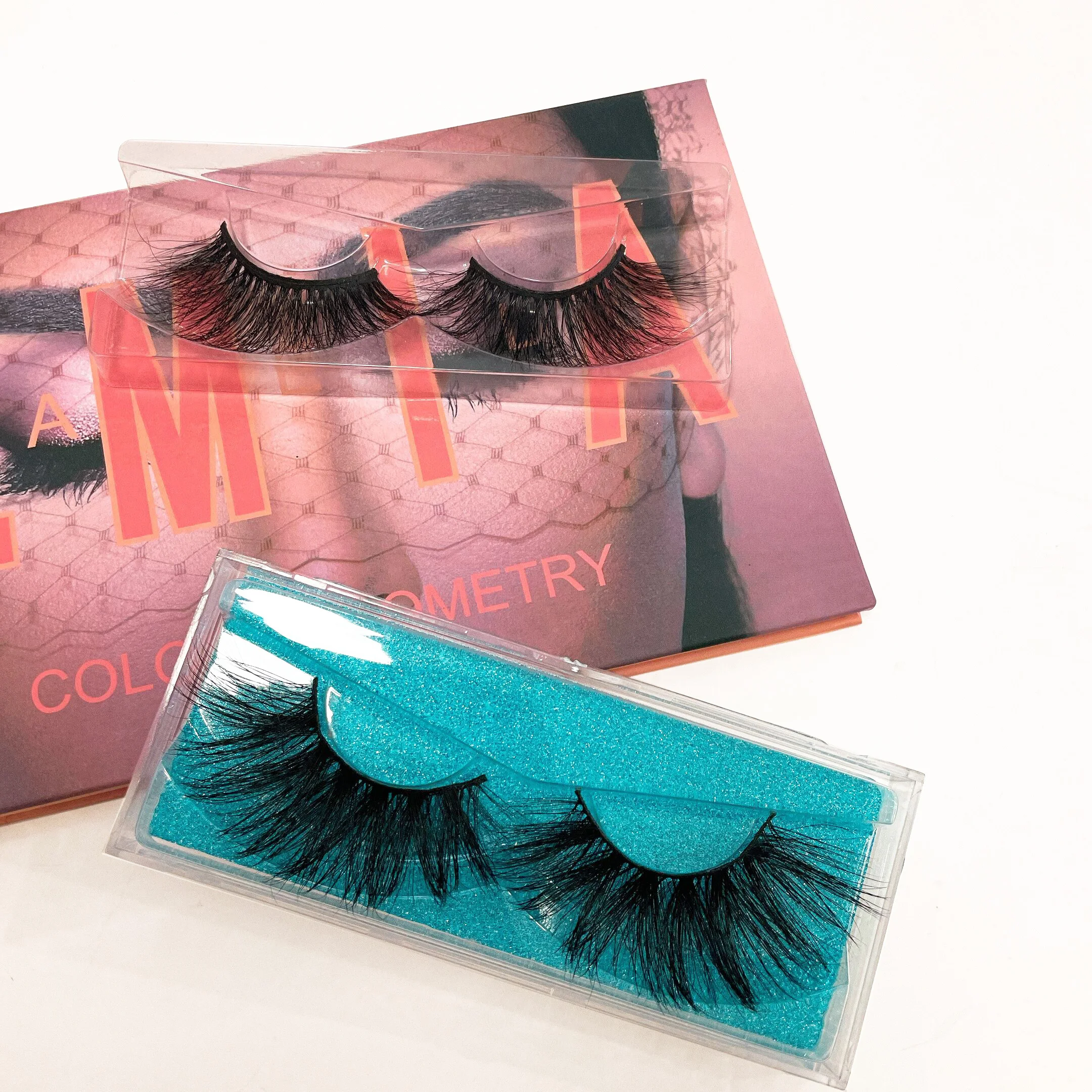 

Handmade real mink lashes 3d mink fluffy eyelashes cruelty free 25mm mink eyelashes, Black
