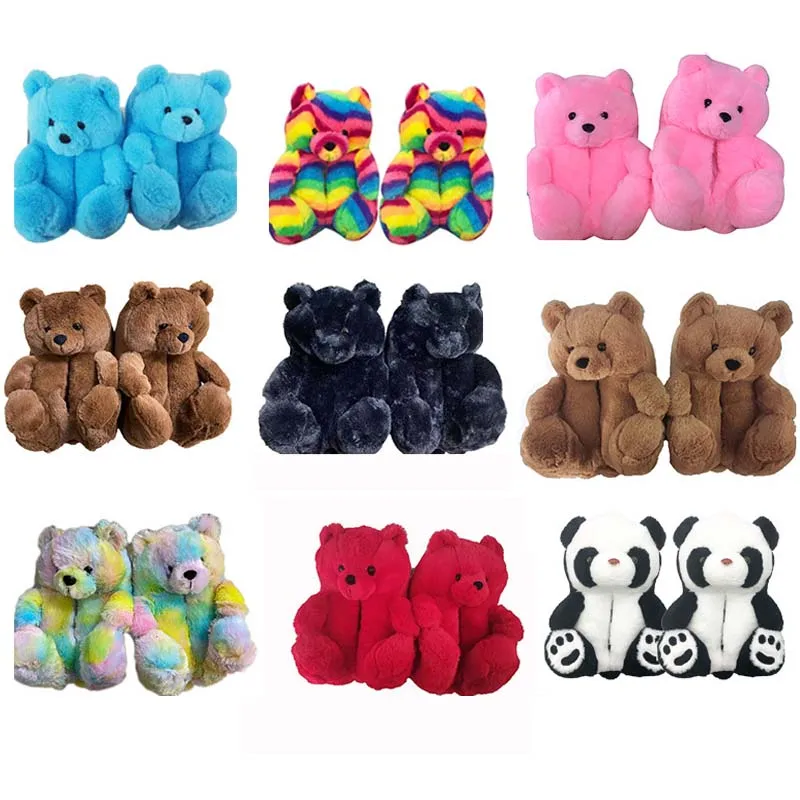 

2021 Vendor Teddy Bear Slippers Brown Indoor Lovely Shoe Women House Slipper Plush For Girls, As per customer's request