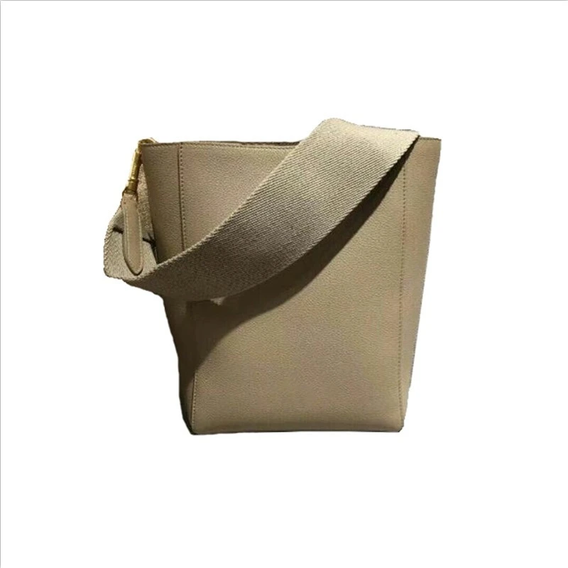 

Customizable logo Women's bag 2021 wide shoulder belt bucket bag Korean version single shoulder cross fashion leather girl bag, Customized color