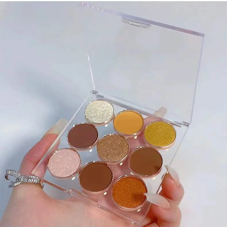 

Newest Cosmetics 9 Color Shimmer and Matte Makeup Eyeshadow Palette Private Label Eyeshadow Book, Multi color