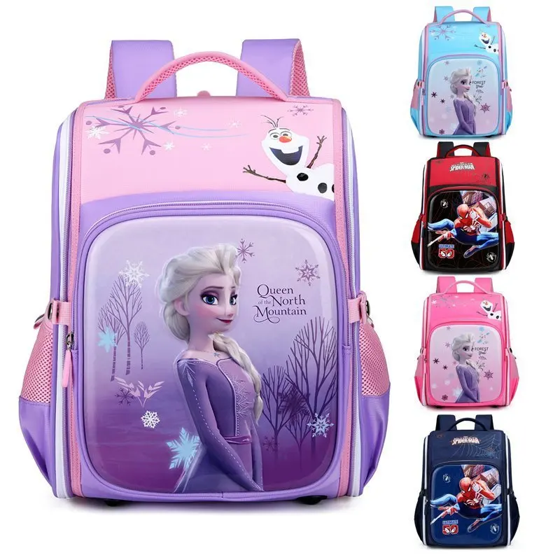 

2021 cartoon character Elsa Student School backpack kid top quantity junior Bagpack Cartable Bookbags children school bags, Accept customized color