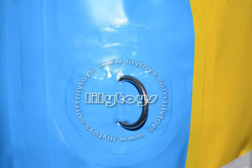 big floating water park aquatic park on the beach