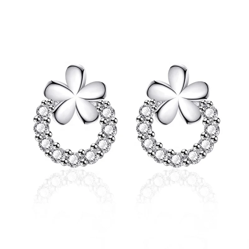 

Small Flower Earring Platinum Plated Jewelry Women Earings 2021 Jewelry, White, rose gold