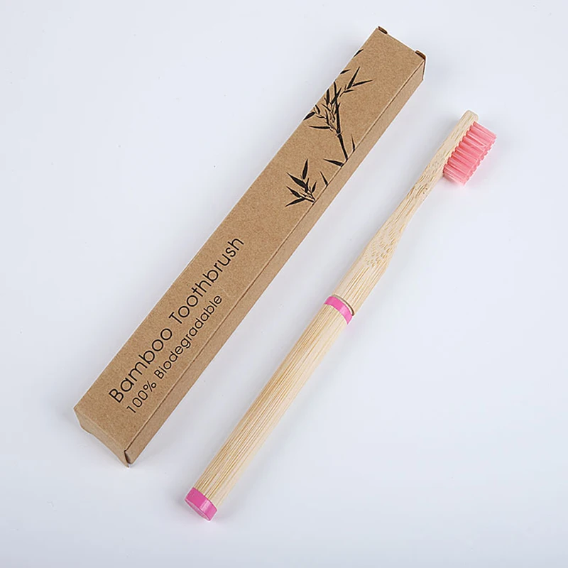 

OEM Charcoal Bamboo Toothbrush Custom Logo Wooden Handle Tooth Brush Wave Nylon Soft Bristles Dental Cleaning Cepillos Dentales, Multicolor