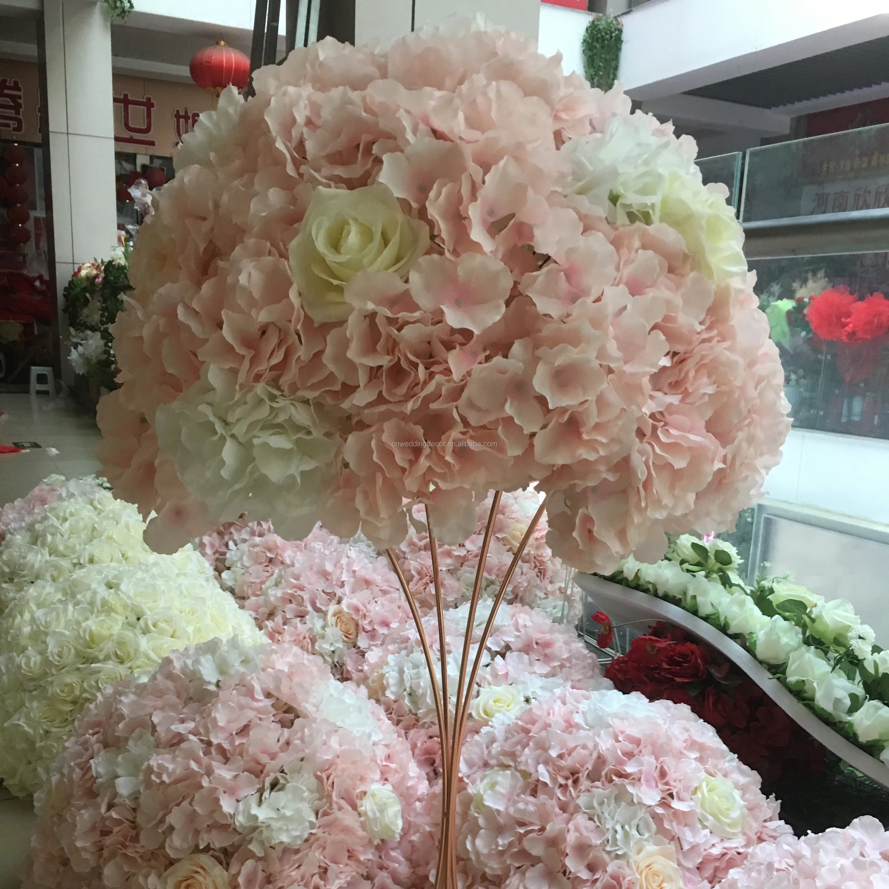 Wedding Artificial Round Silk Flower Arrangement Ball ...