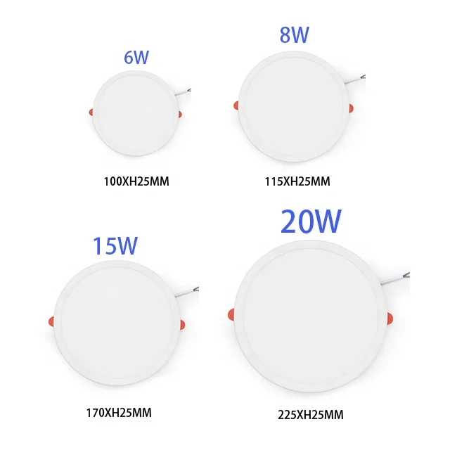 Chinese suppliers adjustable led panel light glass LGP recessed ceiling factory lamp 6W round indoor lighting