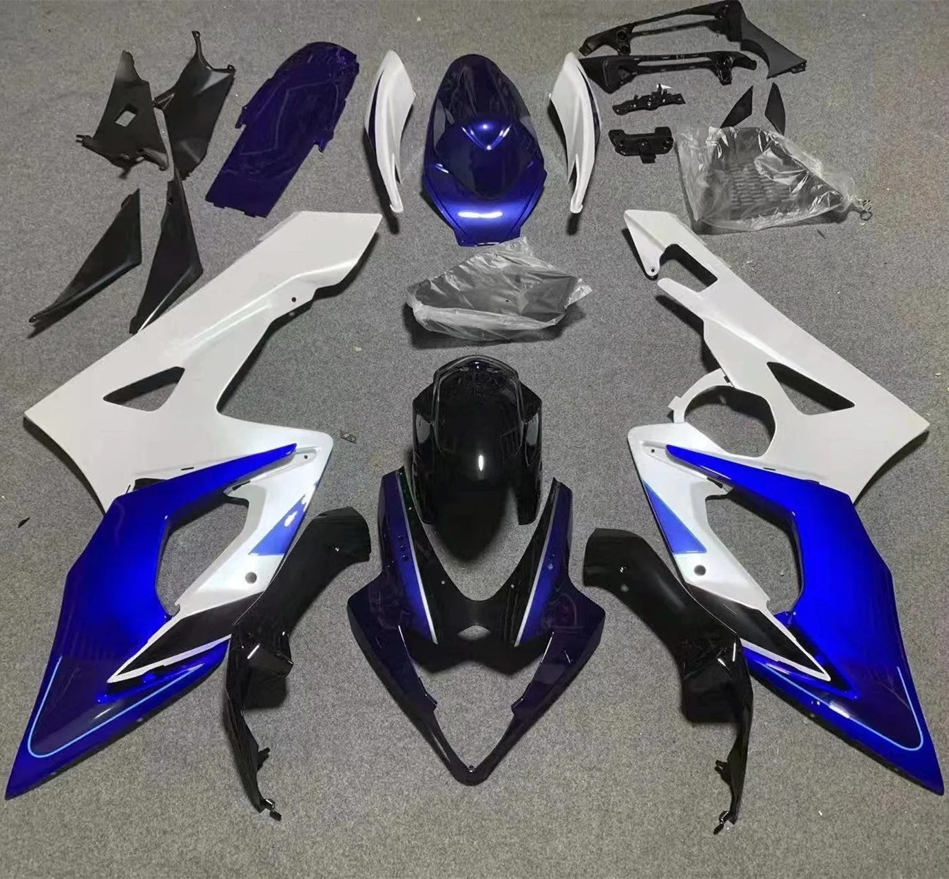 

2021 WHSC Motorcycle Parts For SUZUKI GSXR1000 2005-2006 ABS Plastic Bodywork Blue Black White, Pictures shown