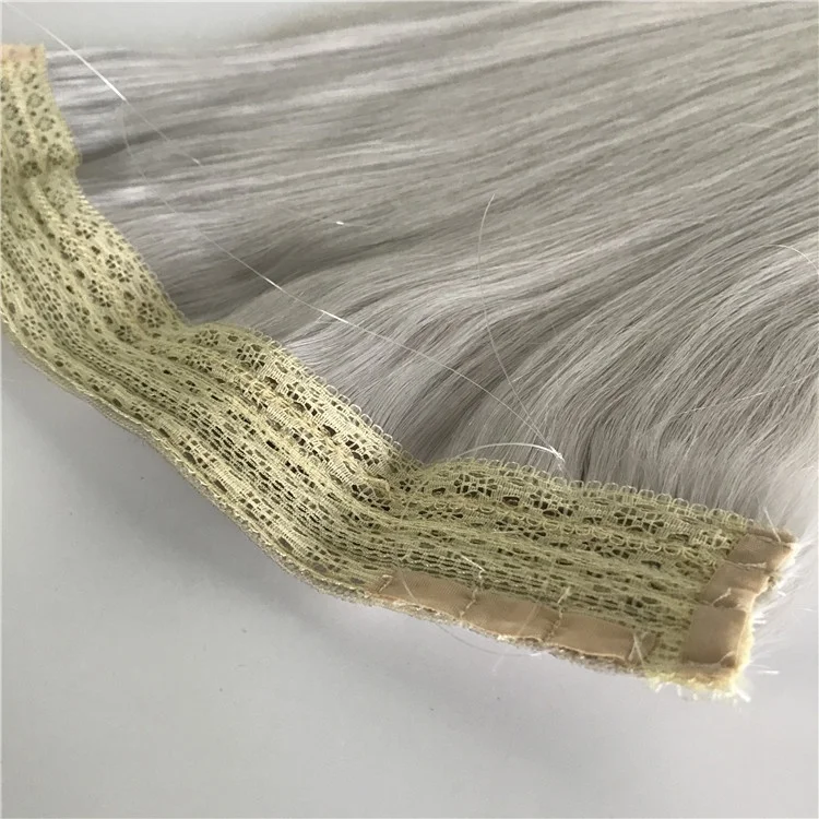 

Double Weft Halo Hair Extensions Remy Human Hair Wire No Clip No Tape 12A Top Grade Quality Hair Factory Direct Supply