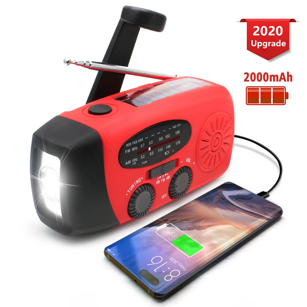 

solar hand windup flashlight radio national japan radio with micro USB phone charger