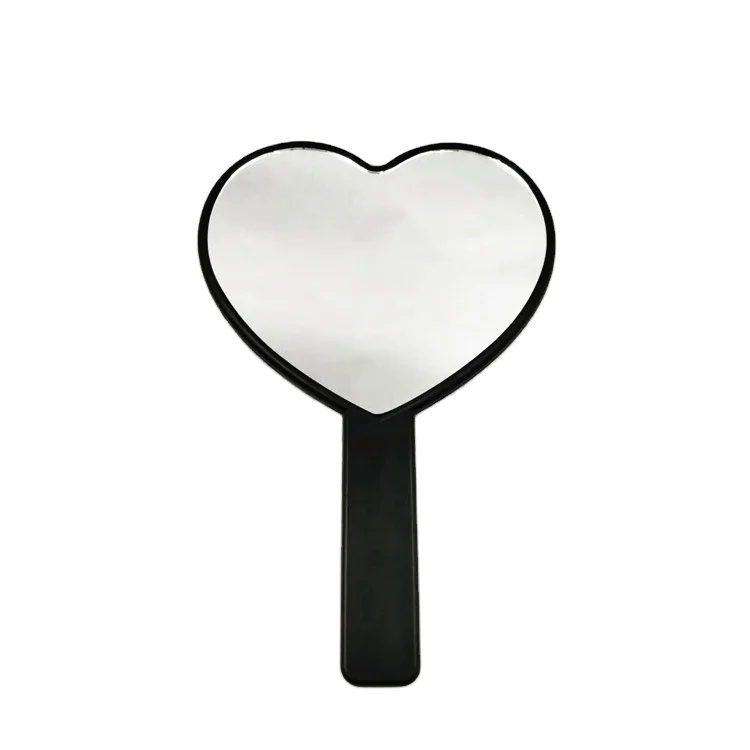 

Heart shape plastic hand mirror custom logo hand mirror, Black,custom