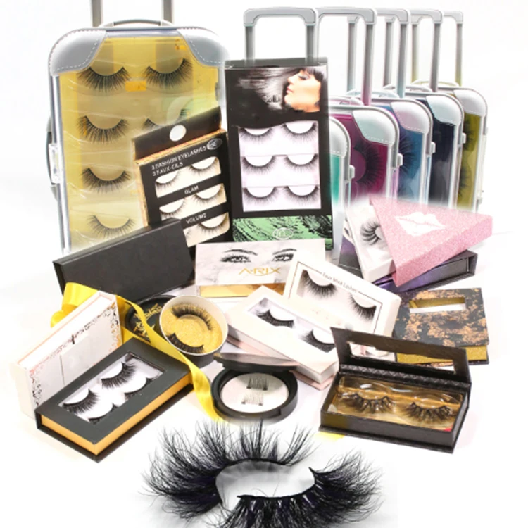 

2021 Wholesale Real 3D Mink Lashes Your Brand Packaging Box Private Label Mink Strip Eyelashes with Holographic Bag