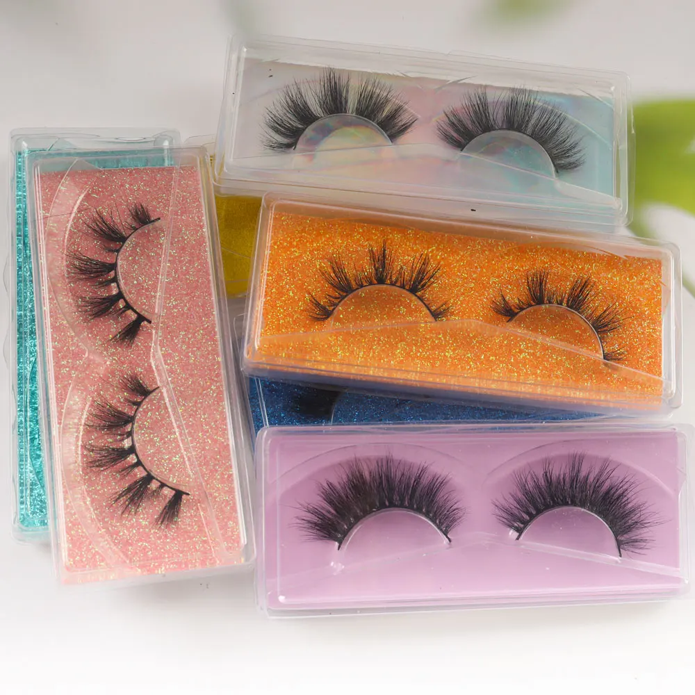 

Wholesale 3d faux mink silk strip eye lashes 25mm faux mink fluffy eyelashes Siberian Eyelashes private label, Natural black