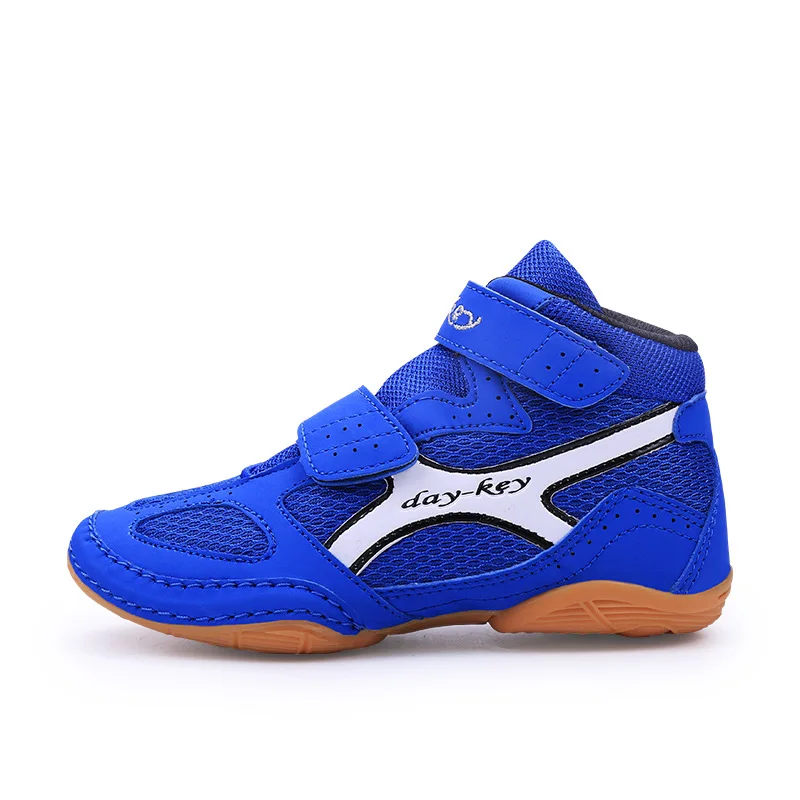 

Customize your own professional pro wrestling boots combat fighting kid wrestling shoes stock wholesale OEM, Red, blue