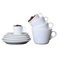 

Wholesale best selling ceramic espresso cup and saucer set, cafe white porcelain coffee cup and saucer, ceramic coffee cup set