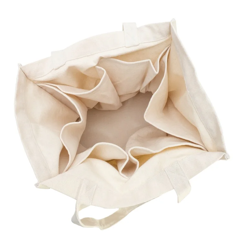 

Factory Wholesale Canvas Multi-compartment Environmental Protection Shopping Bag, White / custom
