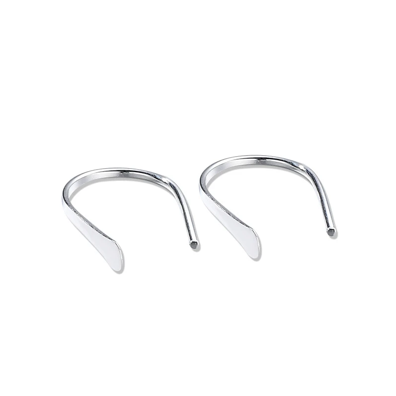 

Silver Plated Other Geometric Channel setting S999 Silver earrings temperament Ushaped smooth screw earrings for wo