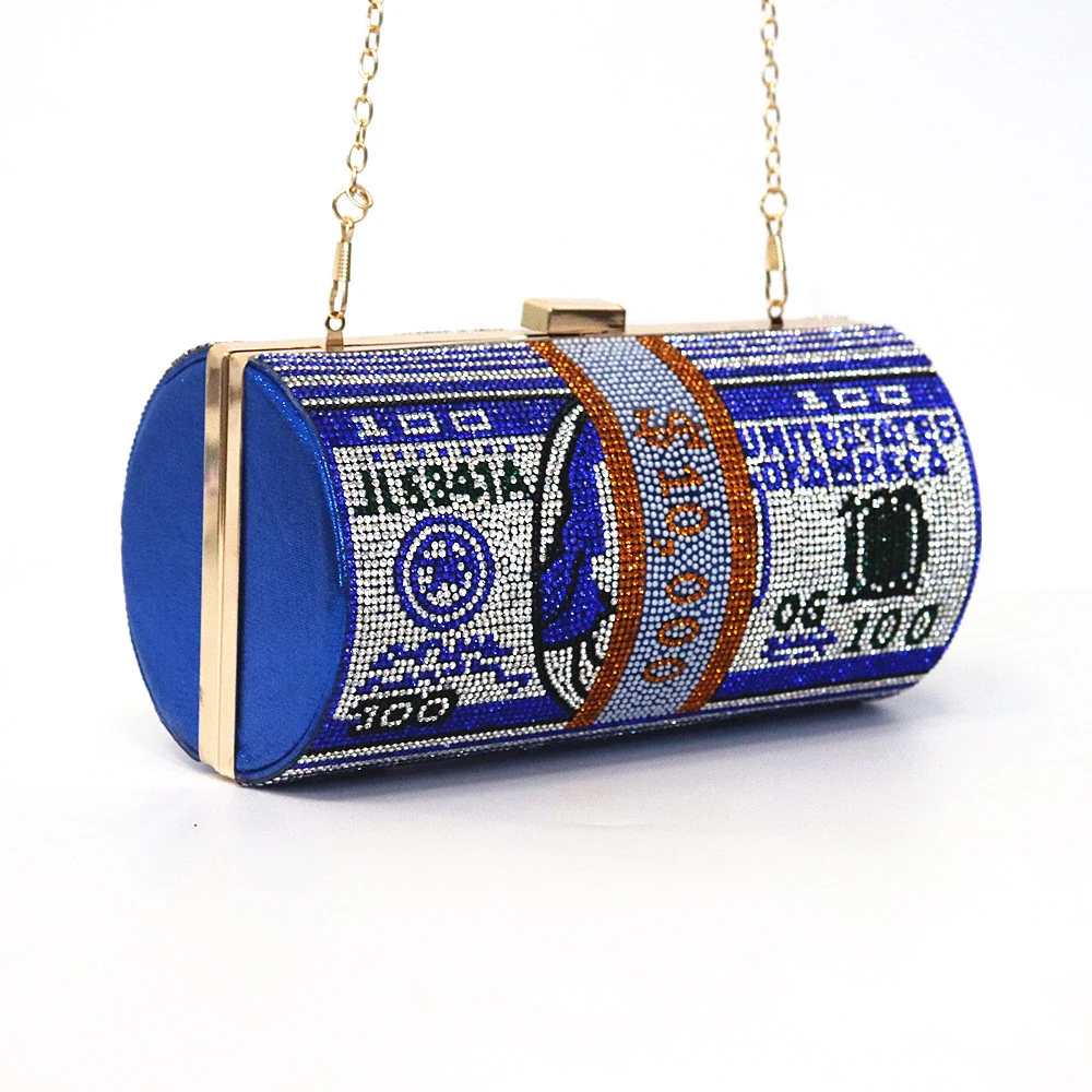 

Hot sell ladies Bling Money Clutch Purse Diamond Money Bags Women evening hangbags bags, Colours,pink,blue,red