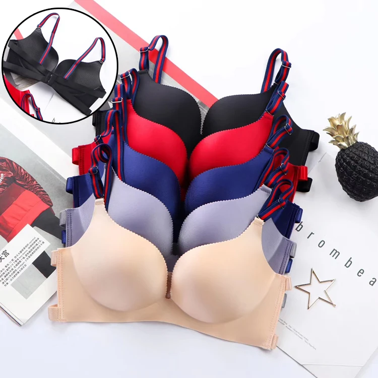 

wholesale cheap seamless wireless women push up sexy sports ladies bra, Black, skin color, red, blue, lilac colour