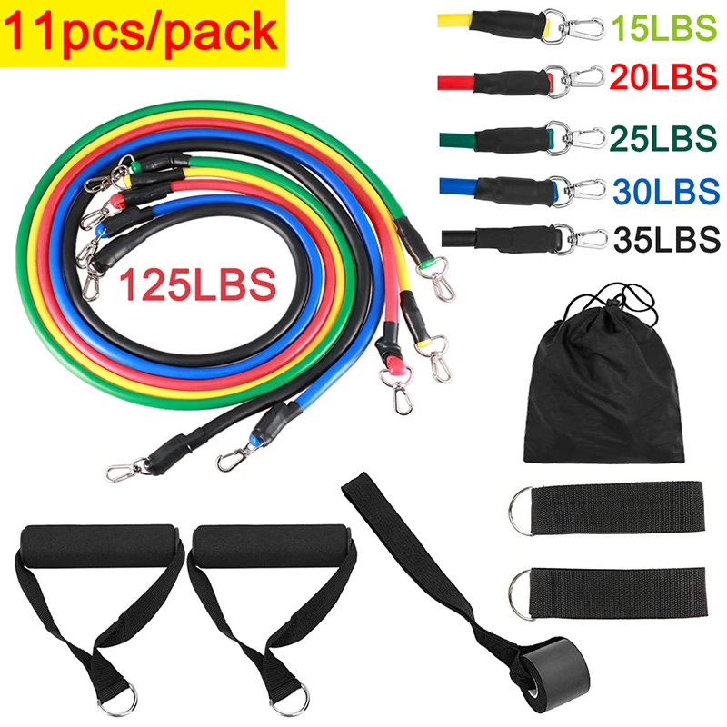 

Sets Resistance Bands Pull Rope Elastic Rubber Tube Strength Training Yoga Workout Home Fitness Sports Expander