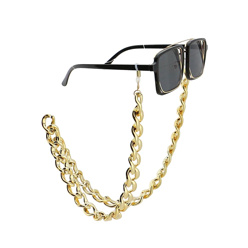 

Gattara New Arrived Acrylic Glasses Chain Lanyards Matte Gold Color Reading Glasses Hanging Neck Chains Custom LOGO, As pic