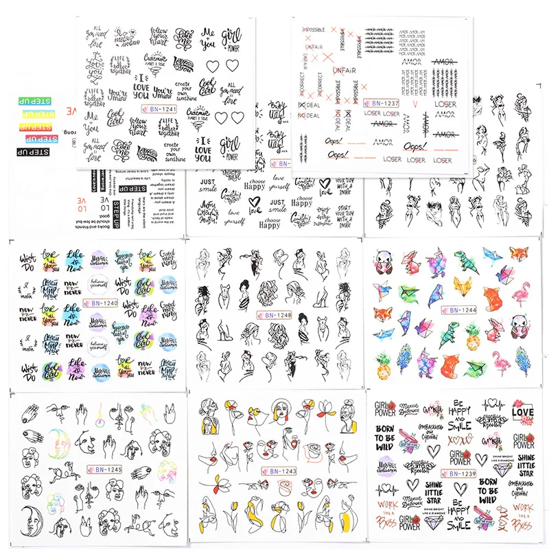 

Qiao 3D Little Girls Color Street Designers Nail Stickers Floral For Nail Art