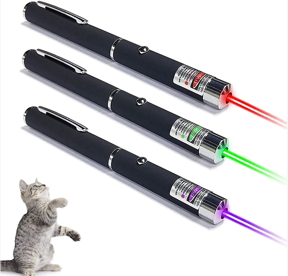 

3PCS electric cat toy cat laser Remote Control Kitten/Puppy Light Pen Handheld Pet Interactive Toy for Indoor, Black