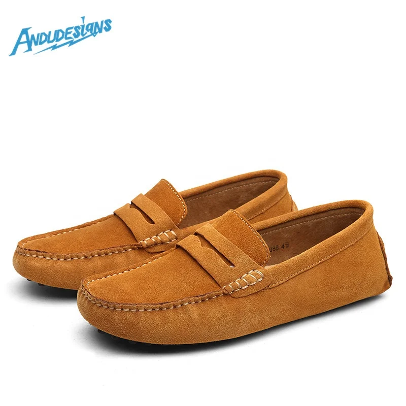 

Moccasin Shoes Mens Loafers Suede Leather Plus Size EU49 Casual Shoes Gommino Driving Shoes, Customized color